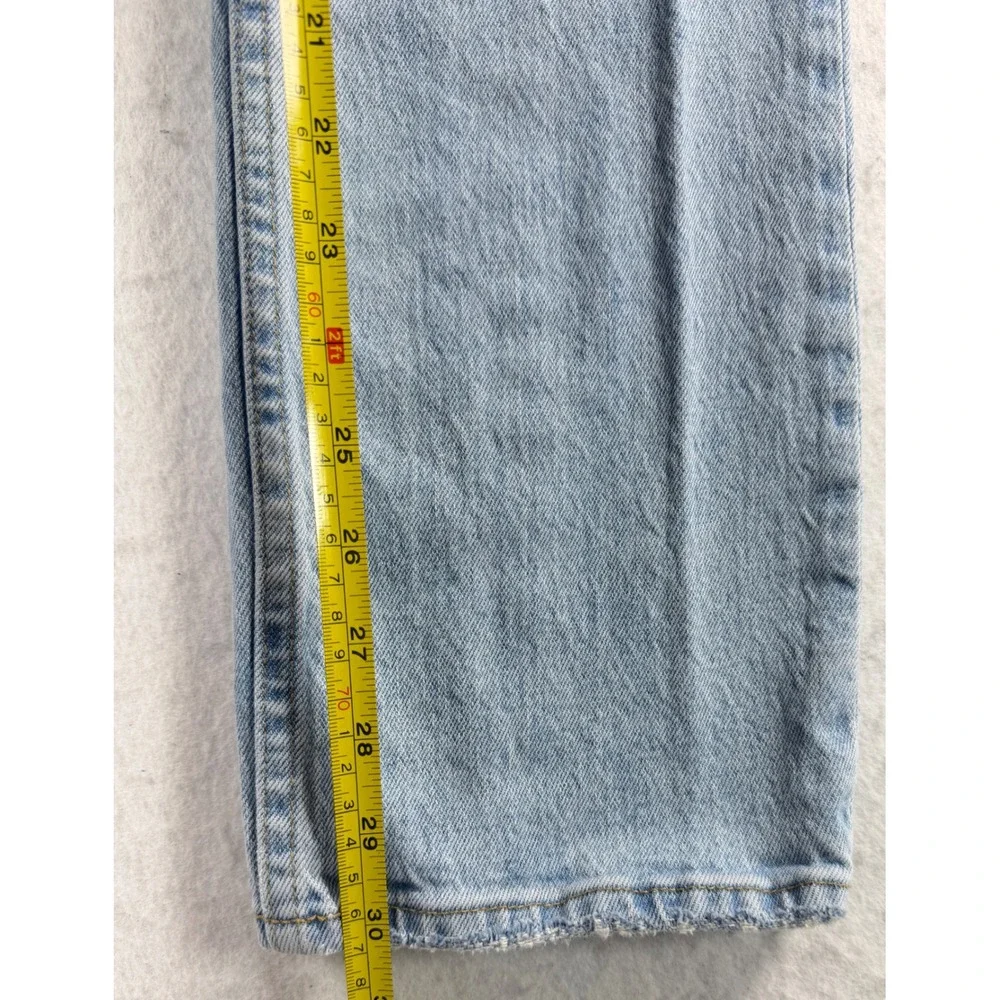 Abercrombie & Fitch 90s Ultra High Rise Straight Ripped Jeans Light Wash 25 0R